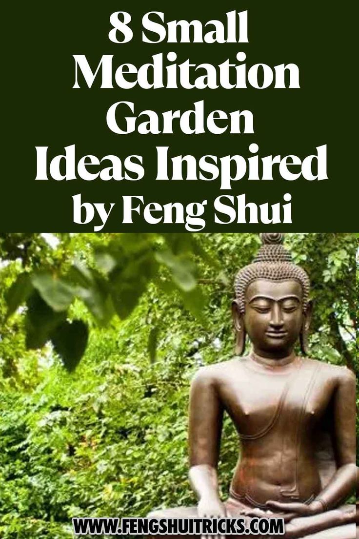 a buddha statue with the words 8 small meditation garden ideas inspired by feng shu