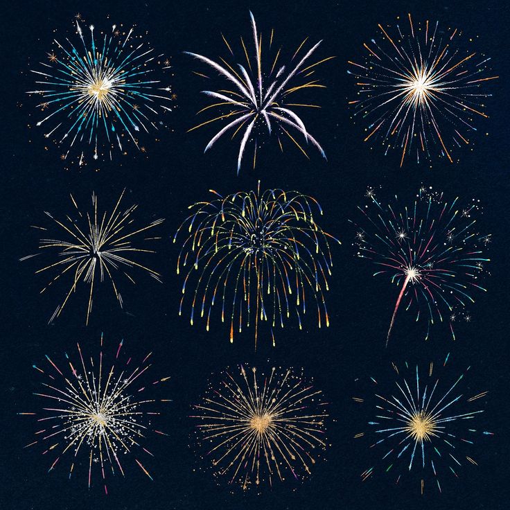 a bunch of fireworks are lit up in the night sky with bright colors and sparkles