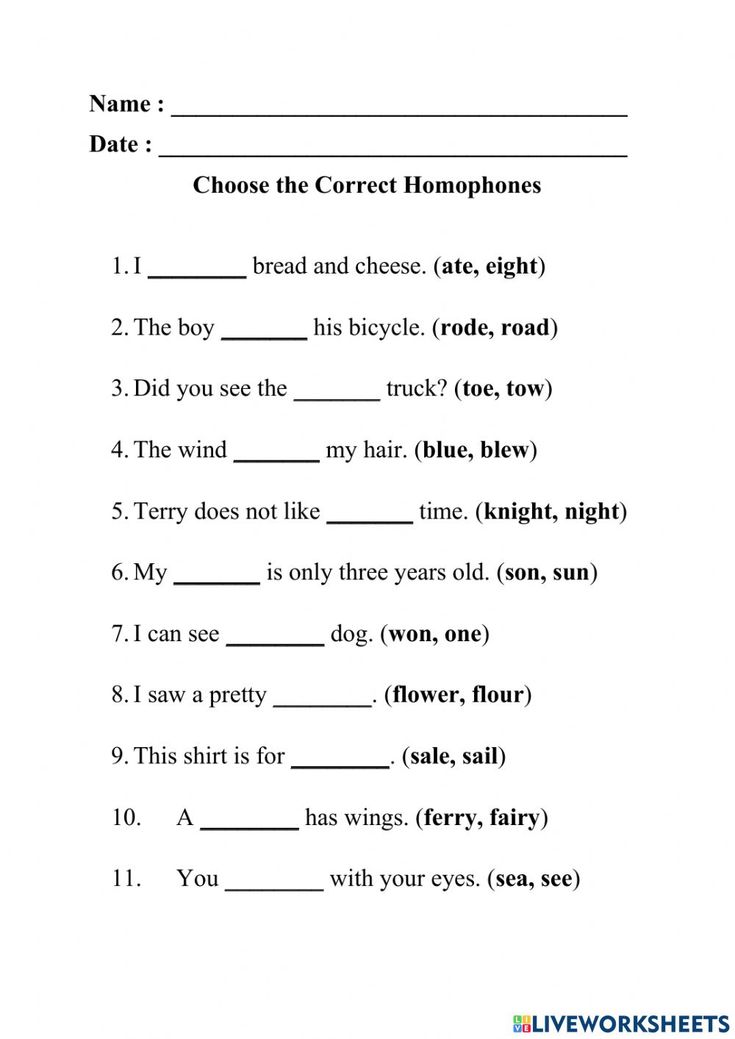 an english worksheet with the words and phrases for each subject in this sentence