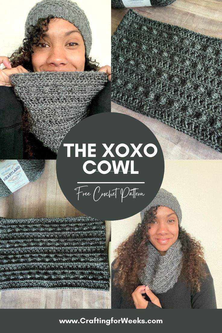 the xoxo cowl free crochet pattern from craftingforve com