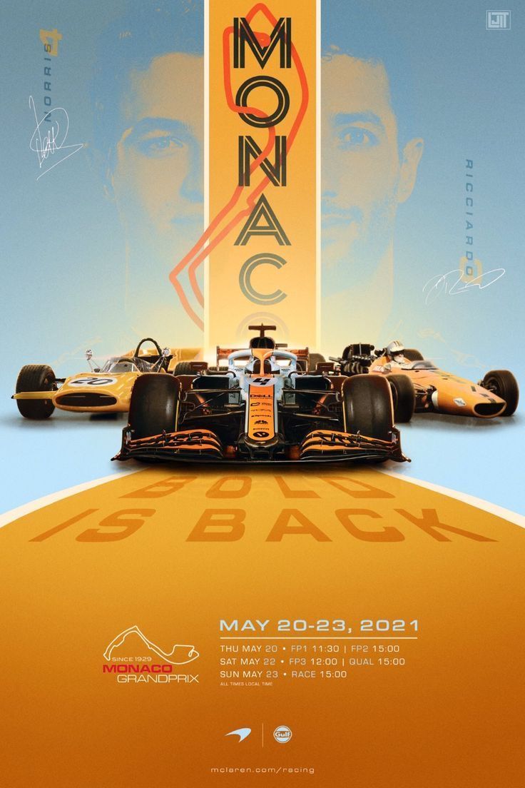 a poster for the monaco international race