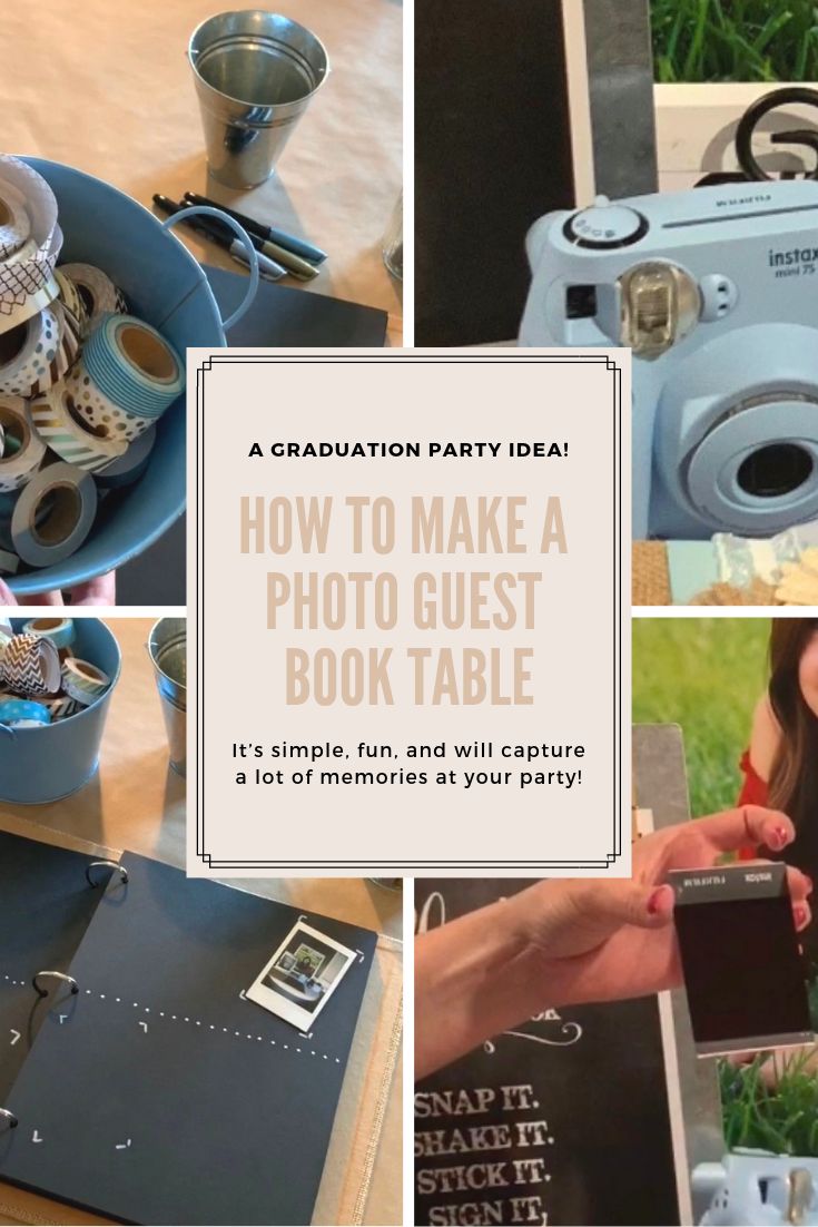 a collage of photos with the words how to make a photo guest book table