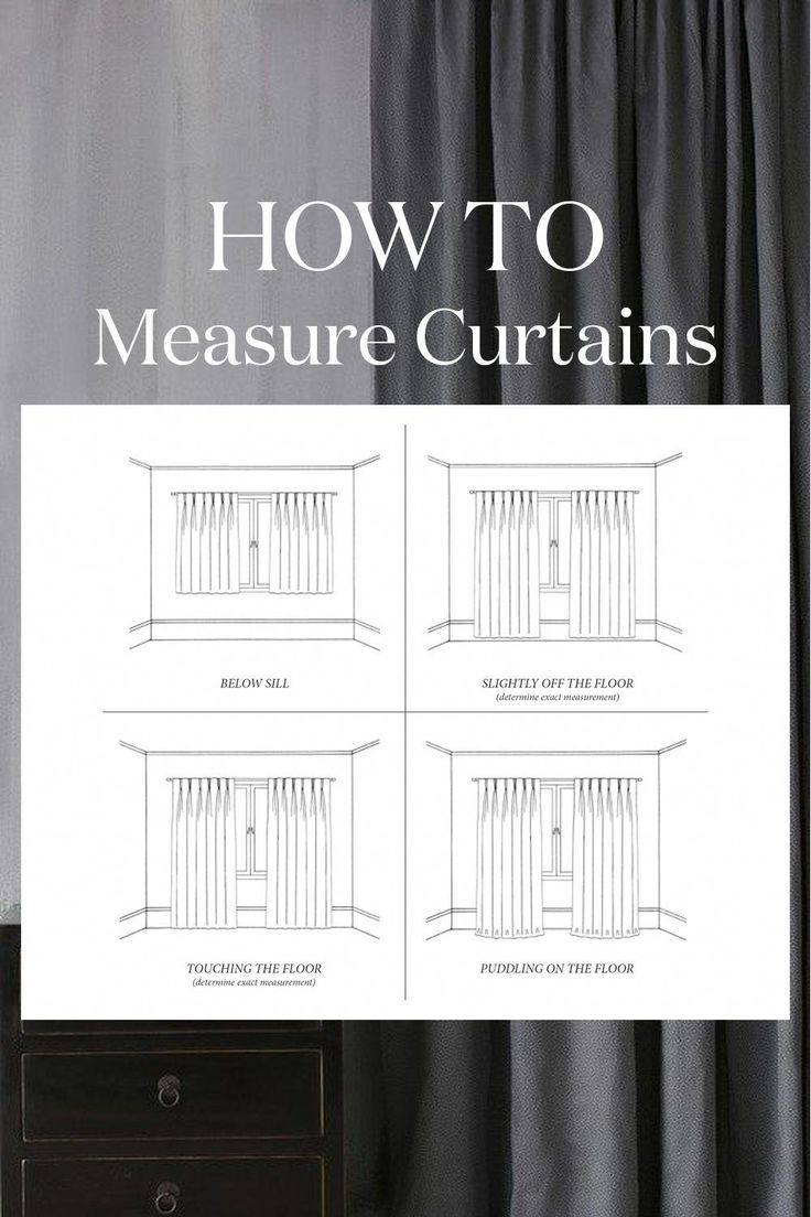 how to measure curtains with the measurements for each curtain in front of it and below them