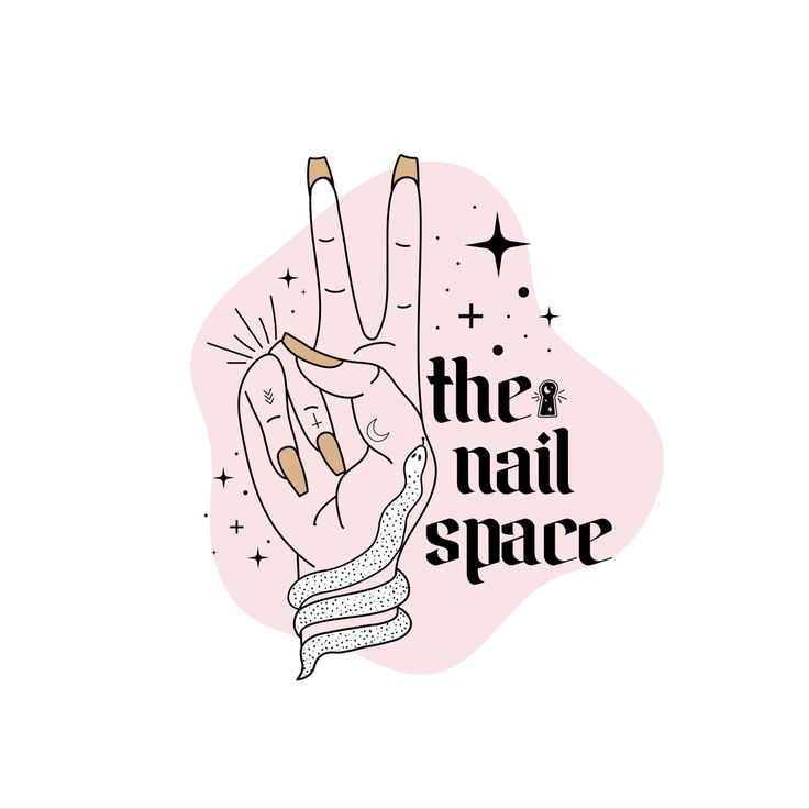 the nail space logo on a pink background