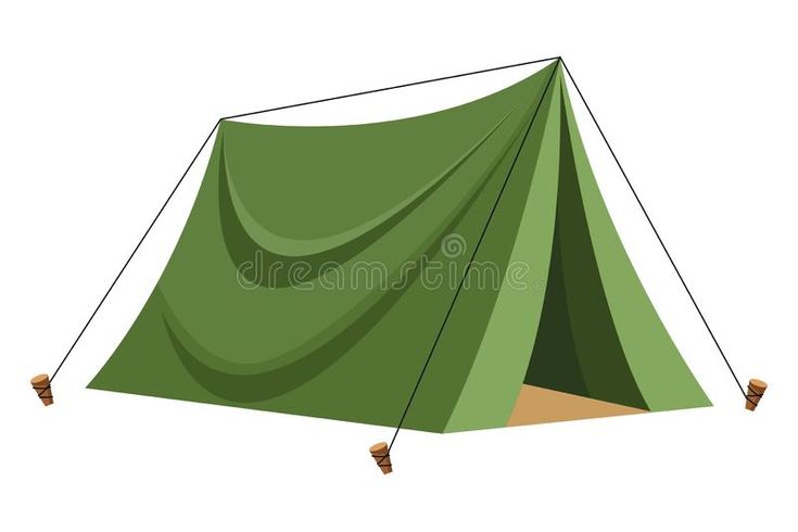 an image of a green tent set up on the ground with two legs attached to it