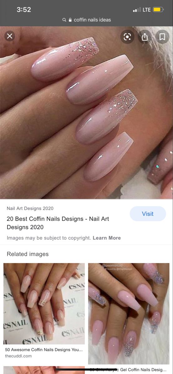 Squoval Acrylic Nails, Rounded Acrylic Nails, Pink Wedding Nails, Acrylic Nail Designs Coffin, Blush Pink Nails, Bridesmaids Nails, Baby Pink Nails, Glitter Nails Acrylic, Spring Acrylic Nails