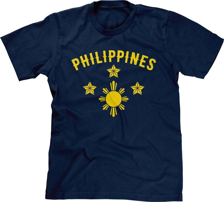 Show your Philippines pride We prefer to print this design on a 100% ring-spun cotton (yes, that is the good soft stuff, not the cheap scratchy kind) t-shirt or tank top from Next Level, but if those are not available from our supplier for the size and color you'd like we will use a comparable brand as a replacement to get you your item as soon as possible with the same quality and feel you've come to expect from Next Level. The design is printed and shipped in the USA. If you are unsure of what Novelty Clothing, No Heat, Sports Fan, Coat Of Arms, Soccer Jersey, Sizing Chart, Mens Tees, Mens Tank Tops, Philippines