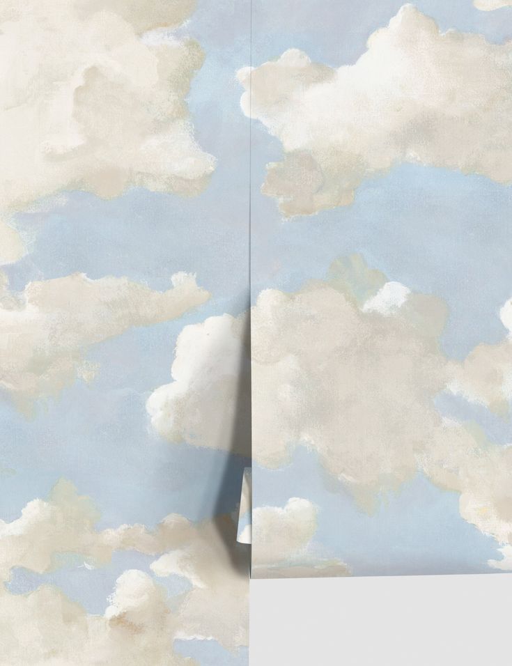 Clouds on Canvas Premium Peel + Stick Wallpaper Cute Peel And Stick Wallpaper, Peel And Stick Wallpaper For Nursery, Peel And Stick Nursery Wallpaper, Cloud Playroom, Peel And Stick Wallpaper Ceiling, Cloud Wallpaper Ceiling, Pretty Clouds Wallpaper, Sky Wallpaper Nursery, Nursery Ideas Clouds