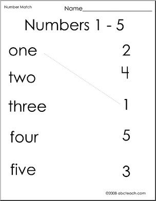 the numbers 1 - 5 worksheet is shown