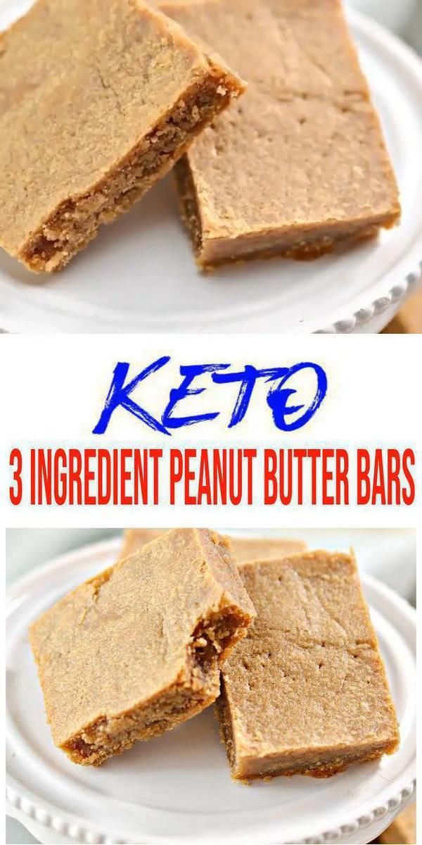 three ingredient peanut butter bars stacked on top of each other