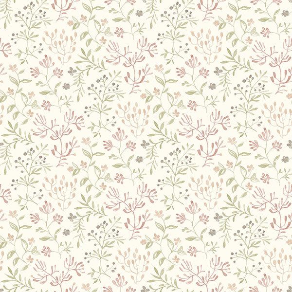 Tarragon Blush Dainty Meadow Wallpaper Sage Watercolor, Strip Wallpaper, Medallion Wallpaper, Meadow Wallpaper, Stripped Wallpaper, Washable Wallpaper, Mirrored Wallpaper, Water Printing, Watercolor Flowers Paintings