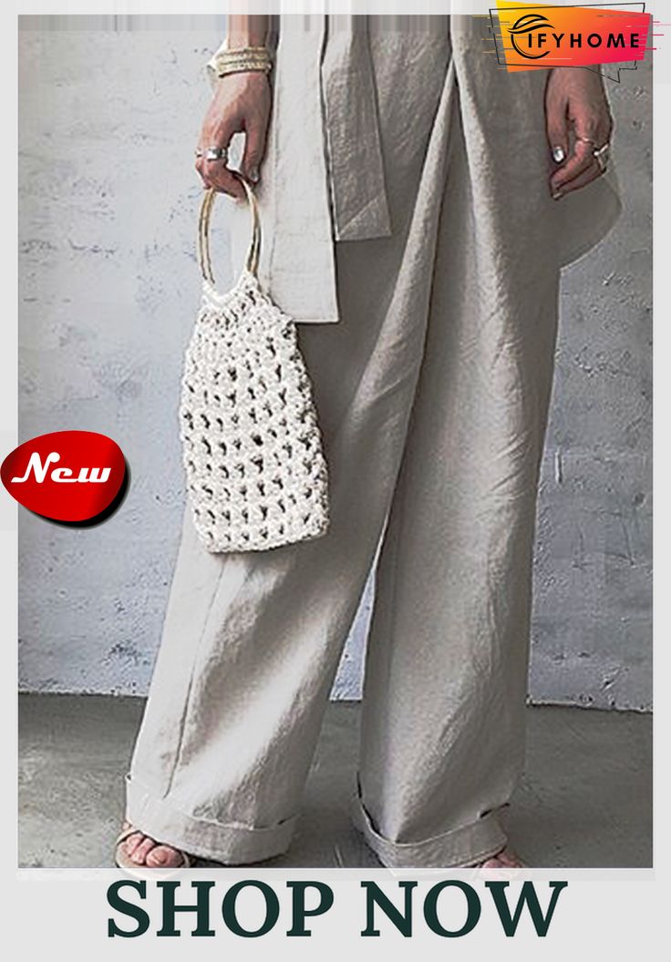 Plain Casual Pants Beige Baggy High-waisted Pants, Spring Wide-leg Baggy Pants, Casual Beige Wide Leg Pants For Spring, Baggy Straight Pants For Spring, Spring Baggy Cargo Pants, Baggy Cargo Pants For Spring, Neutral Pants With Pockets For Spring, Neutral Spring Pants With Pockets, Spring Neutral Pants With Pockets