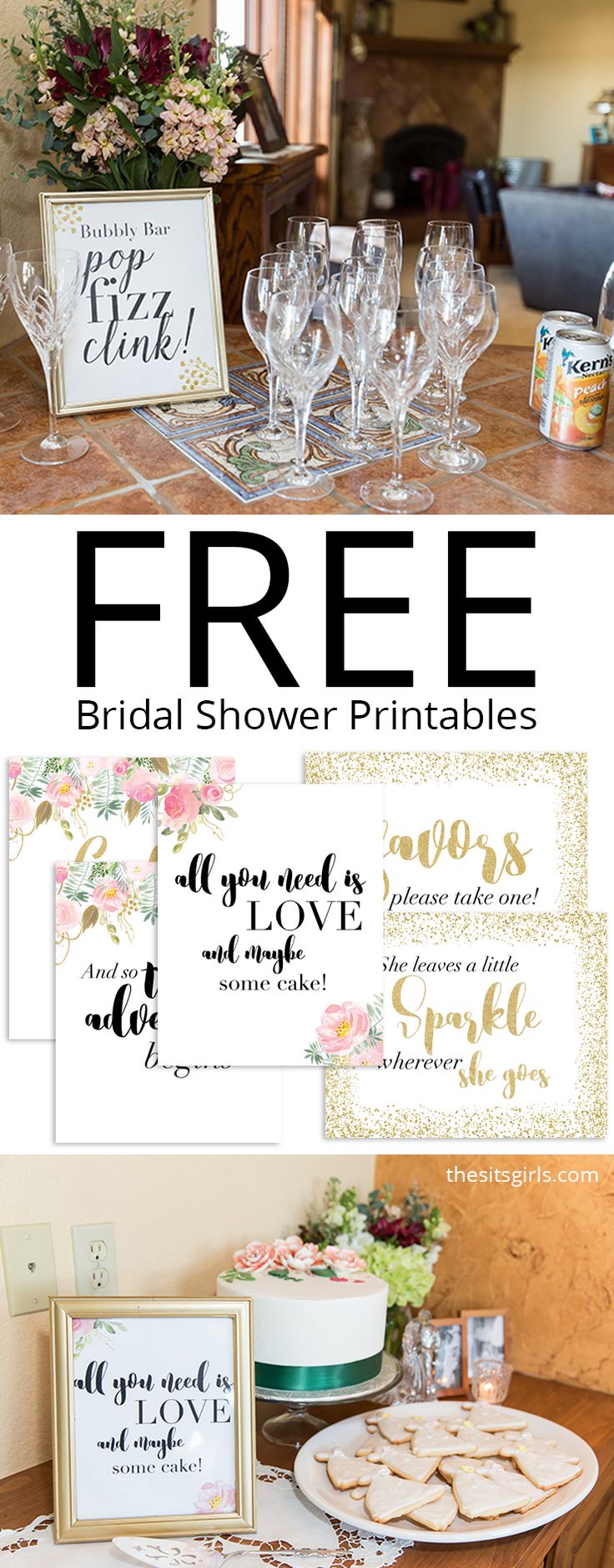 the bridal shower printables are on display for guests to use