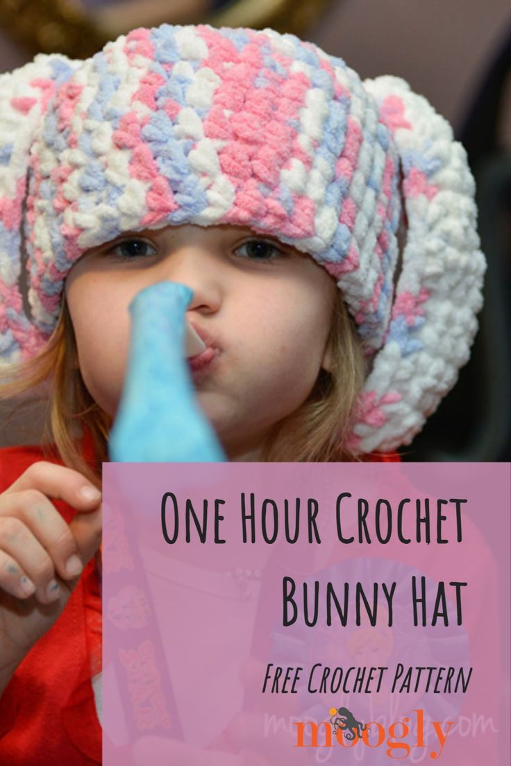 One Hour Crochet, Bernat Chunky Yarn, Bunny Hat Crochet, Crochet Bunny Hat, Crochet Toddler Hat, Crochet Pumpkin Hat, Bulky Yarn Crochet, Bernat Baby Yarn, Bernat Baby Blanket Yarn