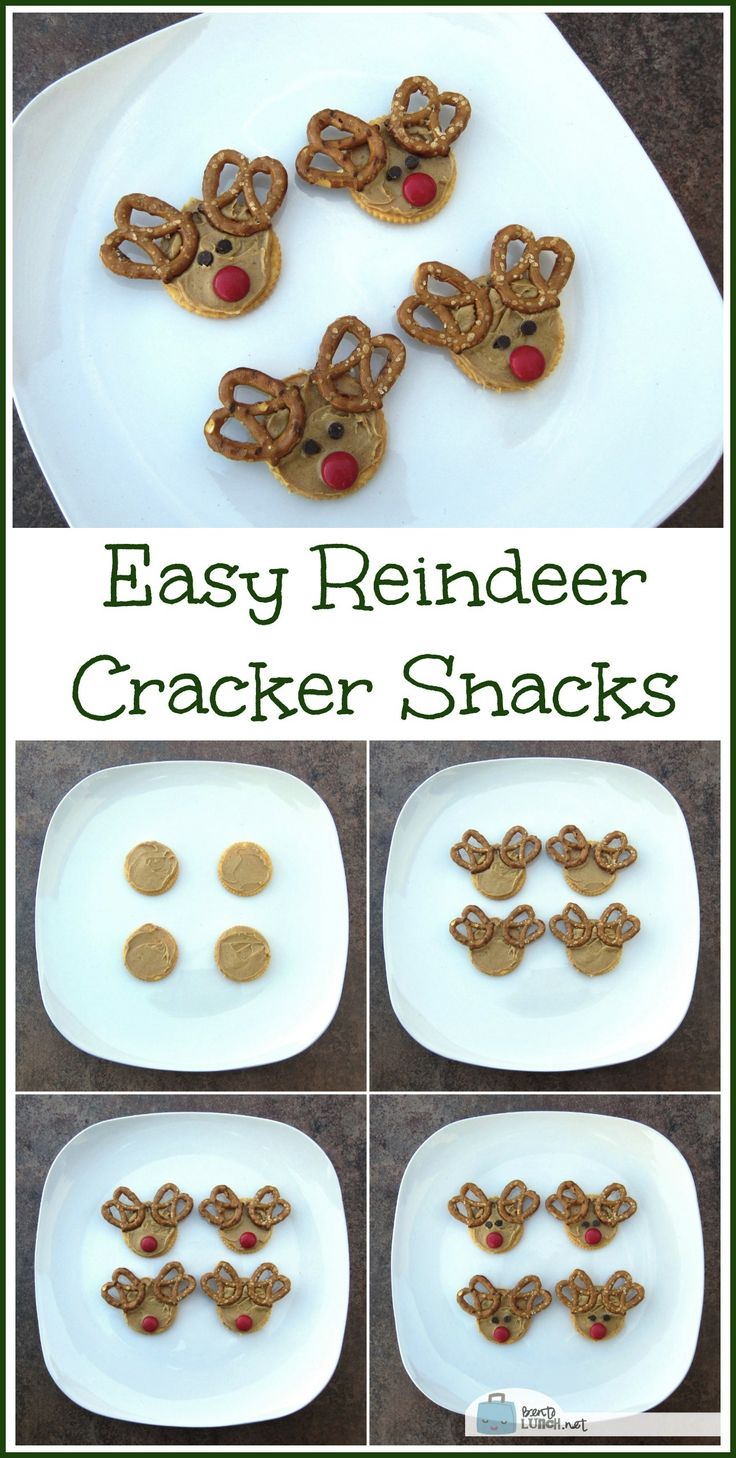 easy reindeer cracker snacks for kids to make