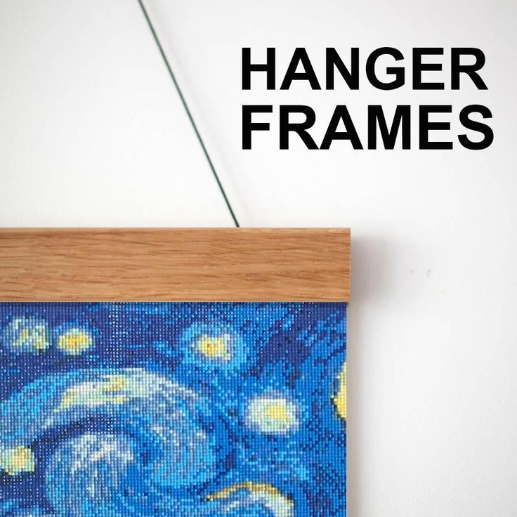 a painting with the words hanger frames above it and an image of starrdust