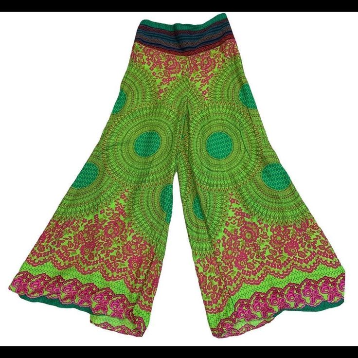 Rayon Aladdin Boho Gypsy Hippie Yoga Pants Green Nwt Very Comfortable Light Flowy Material. Fabric By Waistline Is More Of A Canvas Type Of Material. Elastic Waistband Excellent Condition No Flaws The Model Is Wearing A Different Color. Same Pants Though. She Is For Style Reference Only. May Be Slight Difference In Colour Due To Lighting. Measurements Are Approximate. Bundle More Through My Closet To Save On Shipping. New To Poshmark? Earn $15 When You Sign Up With My Code: Americanglam Item Rec Green Cotton Wide Leg Vacation Pants, Green Cotton Wide Leg Pants For Vacation, Fitted Cotton Pants For Vacation, Green Cotton Vacation Pants, Spring Beach Green Harem Pants, Bohemian Green Wide Leg Pants With Elastic Waistband, Beach Wide Leg Cotton Pants In Green, Hippie Fitted Bottoms For Vacation, Fitted Hippie Bottoms For Vacation