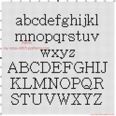 a cross stitch alphabet with letters and numbers