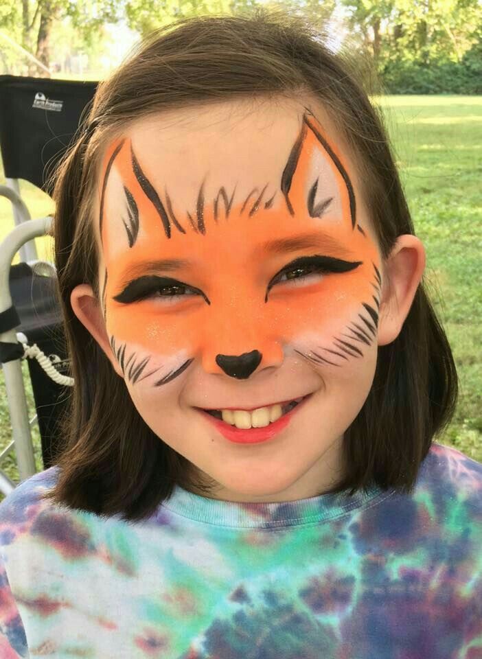 Fox Face Paint Halloween, Face Painting Animals Easy, Kid Halloween Face Paint, Fast Easy Face Paint Designs, Kid Face Painting Ideas, Fox Face Paint Easy, Kids Face Painting Ideas Easy, Kids Halloween Face Painting Ideas, Animal Face Paint Ideas For Kids