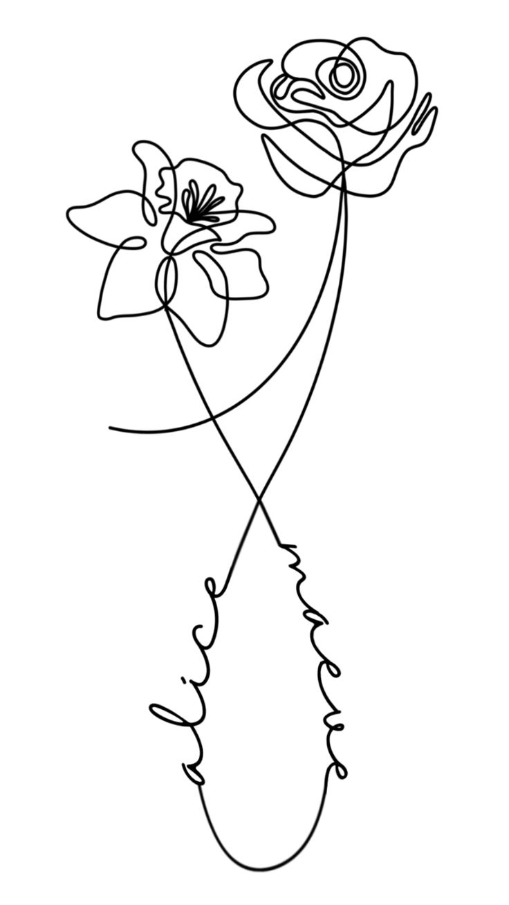 the outline of a flower with long stems and flowers on it, as well as an image