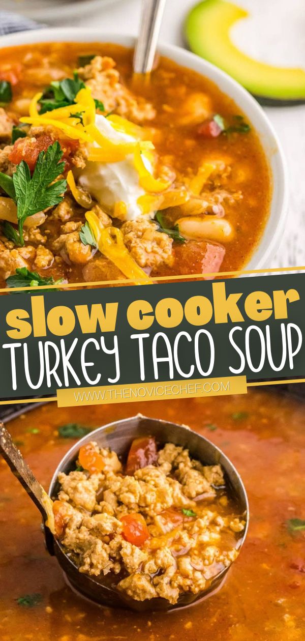 slow cooker turkey taco soup in a bowl