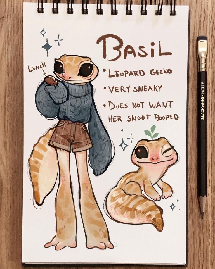 a spiral notebook with an image of a cartoon character holding a stuffed animal and the words basil on it