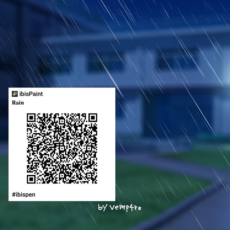 an image of a house in the rain with a qr code printed on it