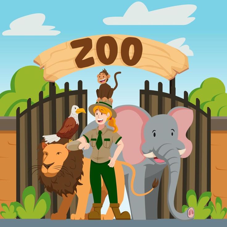 the zoo is full of animals and people