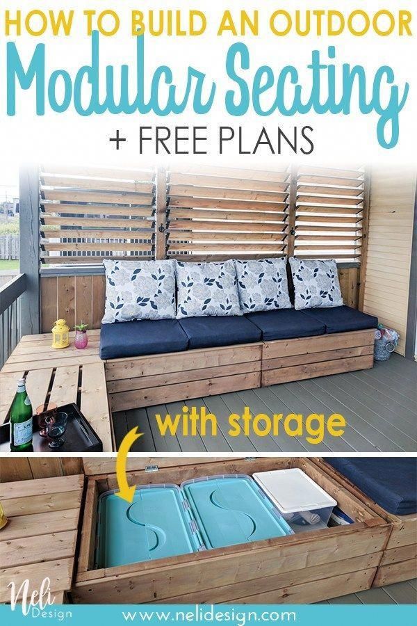 an outdoor modular seating and free plans with storage