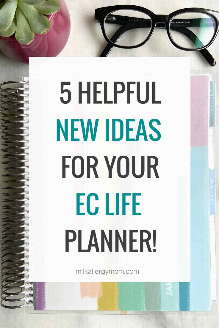 a notepad with the words 5 helpful new ideas for your ec life planner