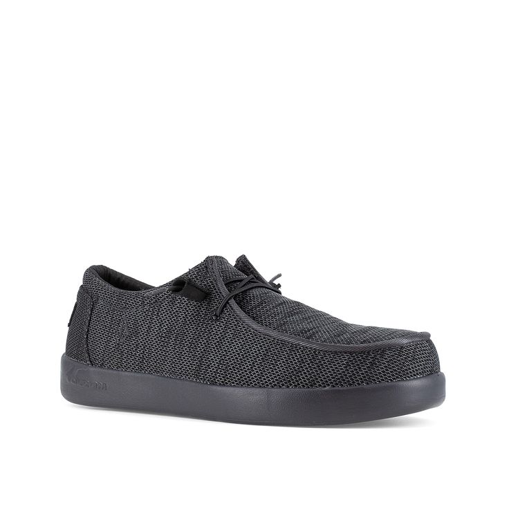 Volcom-Chill Composite Toe Work Slip-On- Women's Enjoy comfort and security in the Chill work sneaker from Volcom. This slip-on features Astm F2413/Astm F3445 ratings, a composite safety toe, slip-resistant Grip Styk Stone-Themed outsoles, and Soft Landing cushioning in the insoles for a well-rounded fit. Work Sneakers, Composition, Slip On, Stone, Sneakers, Women Shopping, Black