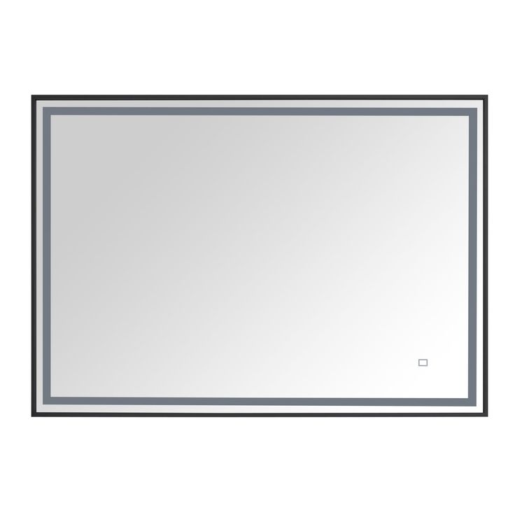 a large rectangular mirror on a white wall