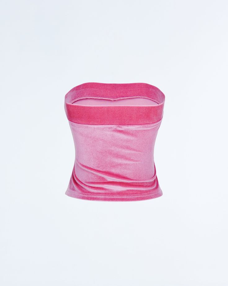 Keep all eyes on you in this pink tube top 😌 Constructed from velvet and complete with a strapless style, and a wide elastic band at the top - this top is the perfect pop of color for all baddies 💅 Pink Stretch Tube Top For Night Out, Stretch Pink Tube Top For Night Out, Trendy Pink Crop Top, Pink Strapless Tube Top For Night Out, Pink Bandeau Top For Night Out, Trendy Pink Strapless Tube Top, Pink Bandeau Tube Top For Party, Trendy Pink Strapless Top, Pink Bandeau Top For Parties