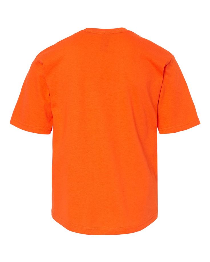 Youth Gold Soft Touch T-Shirt - ORANGE - L | M&O Youth Gold Soft Touch T-Shirt in Orange Size Large | Cotton Basic Orange Short Sleeve Shirt, Pre-shrunk Orange Crew Neck T-shirt, Orange Pre-shrunk Short Sleeve T-shirt, Sporty Orange Top, Sporty Orange Cotton T-shirt, Basic Orange Tops For Streetwear, Orange Relaxed Fit Short Sleeve T-shirt, Orange T Shirts, Plain Tshirt