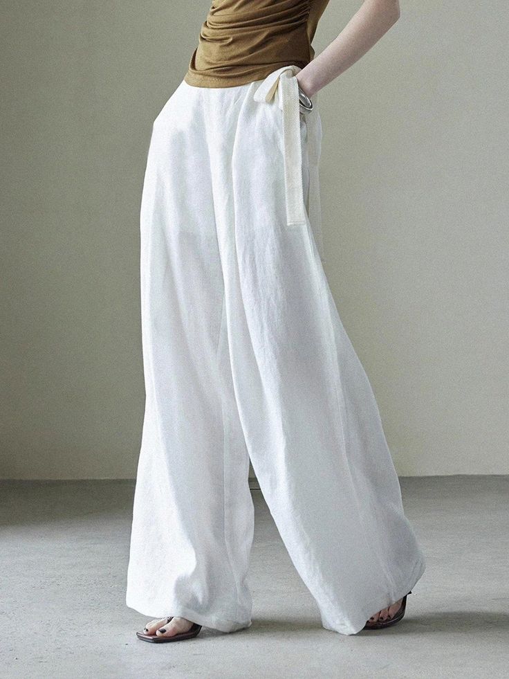 Lasaky - Timeless yet Trendy Linen Casual Trousers Summer Wardrobe Staples, Sheath Dresses, Everyday Pants, Linen Bottoms, White Linen Pants, Linen Fashion, Casual Bottoms, Printed Summer Dresses, Printed Dresses