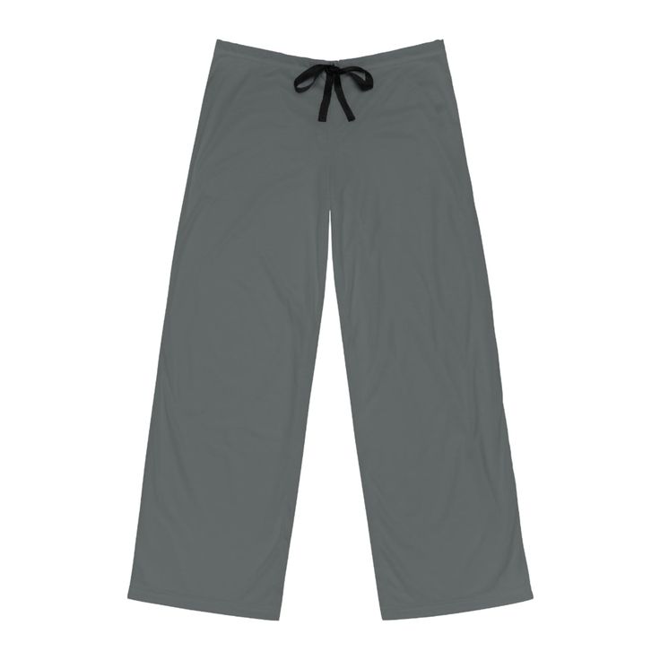 Men's Pajama Pants - Dark Gray - Lizard Vigilante Solid Color Wide Leg Sleepwear For Relaxation, Comfortable Solid Color Wide Leg Sleepwear, Casual Solid Color Sleep Pants, Casual Relaxed Fit Sleep Pants, Casual Sleepwear With Elastic Waistband And Wide-leg Pants, Comfortable Solid Color Sleepwear With Elastic Waistband, Relaxed Fit Solid Yoga Pants For Lounging, Solid Relaxed Fit Yoga Pants For Lounging, Comfortable Relaxed Fit Sweatpants For Sleep