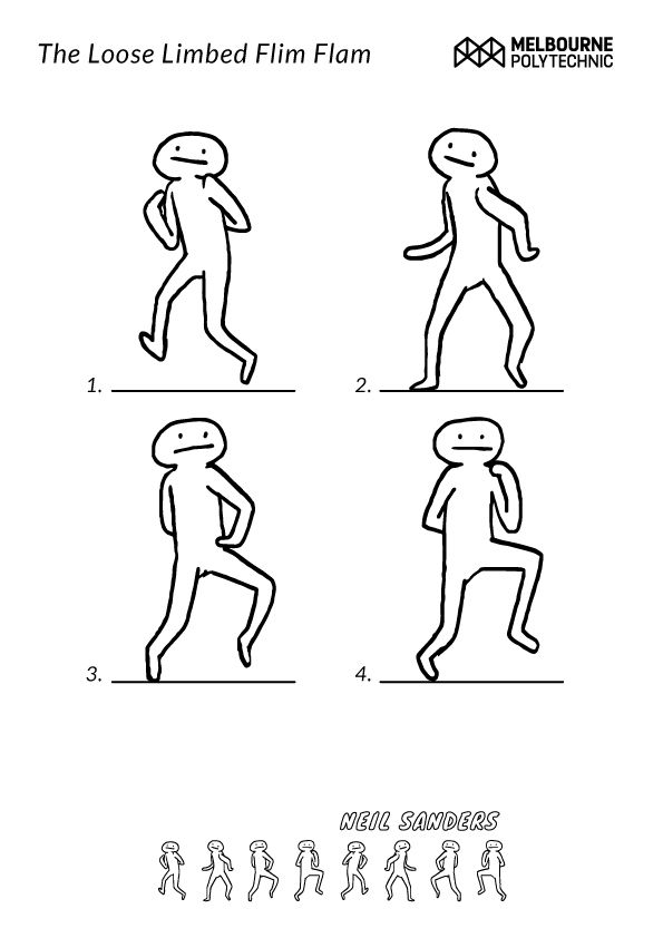 the line drawing shows how to use different poses for each individual's body and head