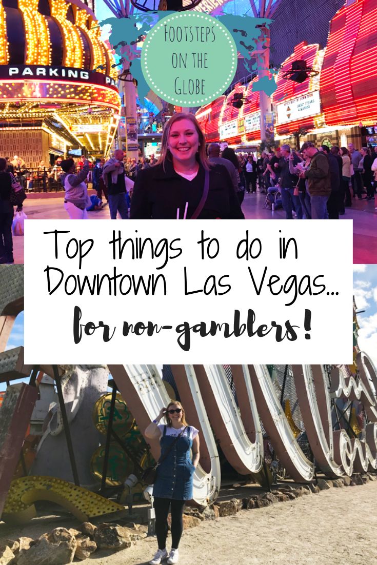 a woman standing in front of a carnival with the words top things to do in downtown las vegas for non - tourists