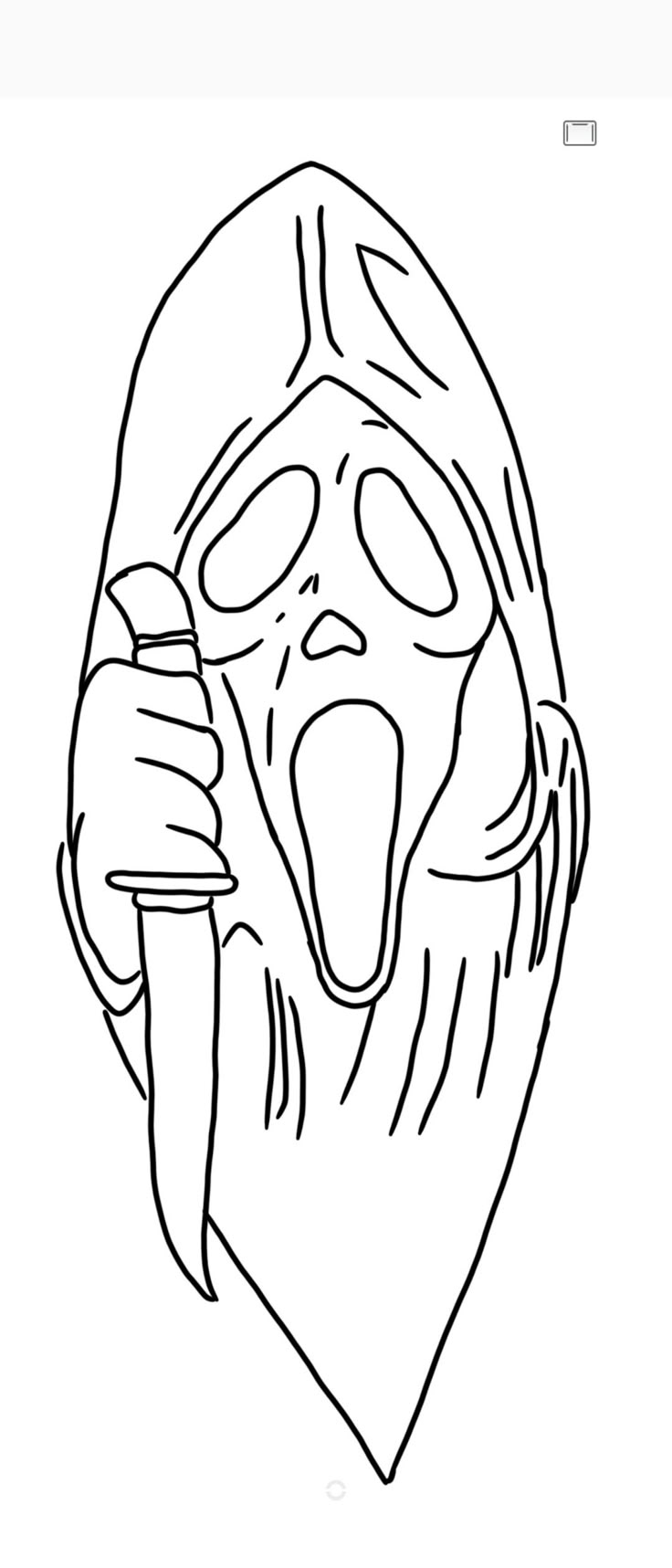 a drawing of a man with his mouth open and holding a knife in one hand