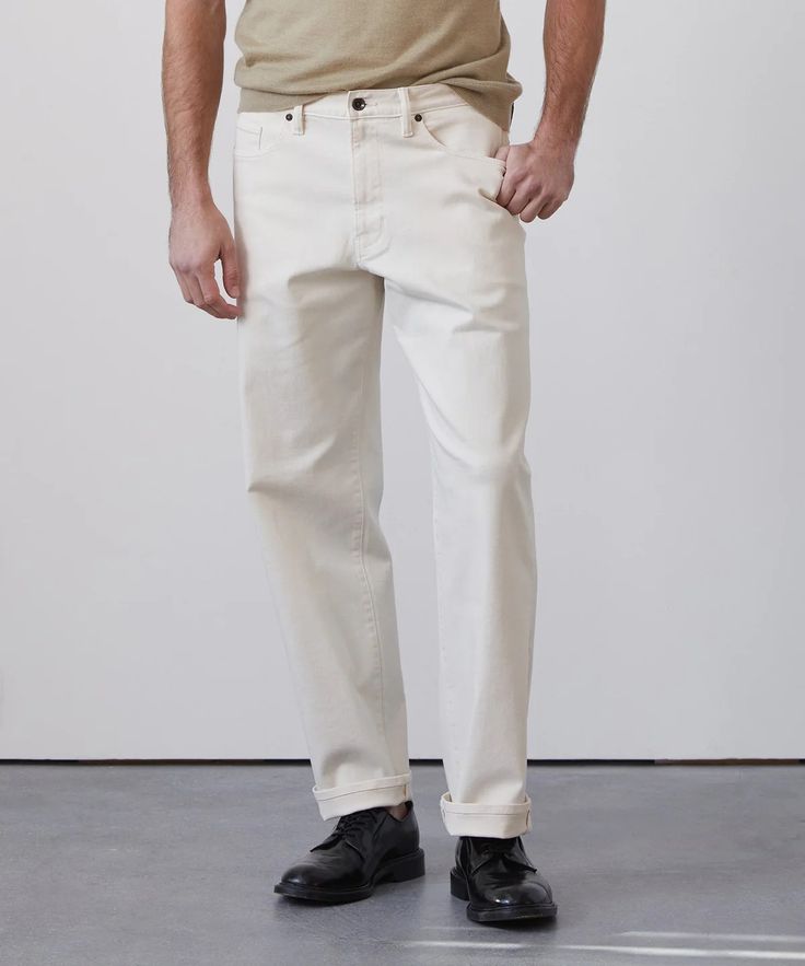 Relaxed Fit 5-Pocket Chino in Canvas Modern Relaxed Fit Cotton Chinos, Business Casual Chino Cotton Twill Jeans With Welt Pockets, Relaxed Fit Chino Cotton Twill Jeans, Business Casual Tapered Leg Chino Jeans, Chino Cotton Twill Jeans With Straight Hem, Relaxed Fit Jeans With Chino Cotton Twill, Relaxed Fit Chino Cotton Twill Jeans For Everyday, Relaxed Fit Jeans In Chino Cotton Twill, Everyday Relaxed Fit Jeans In Chino Cotton Twill