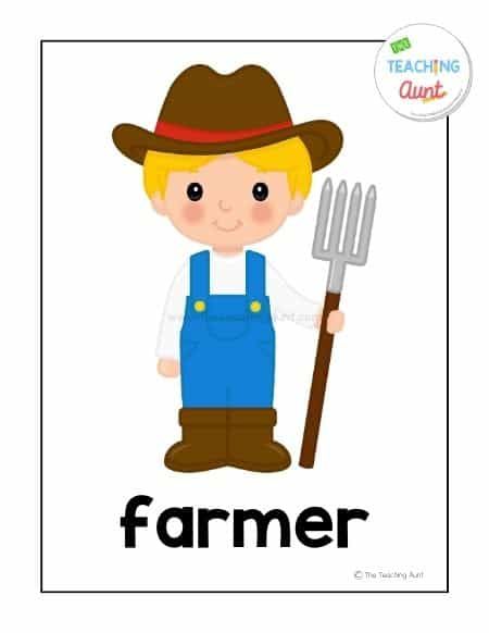 a boy in overalls and hat holding a fork with the word farmer on it