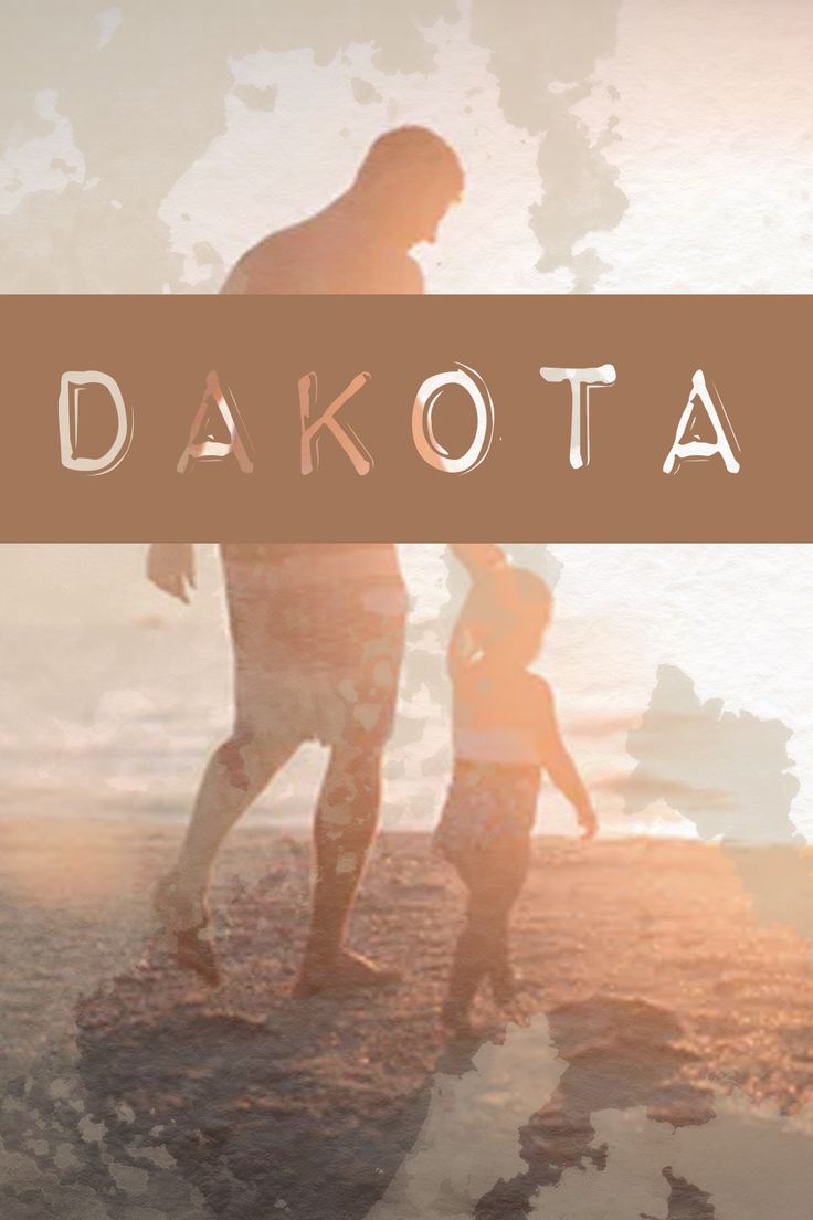 a man and child walking on the beach with the words daktota above them