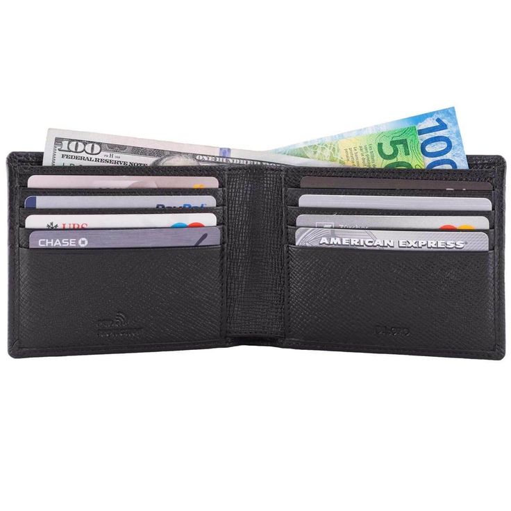 DiLoro Men's Saffiano Style Bifold Leather Wallet Lugano Collection Firenze Black DESCRIPTION SPECIFICATIONS WARRANTY VIDEOS MISC Slim, genuine, top quality, Saffiano style leather bifold wallet for men (or women). Equipped with strong RFID blocking technology to protect your personal information such as your driver's license and RFID enabled credit cards. Ships in our elegant black/silver DiLoro Gift Box, ideal for Groomsmen, Birthdays, Anniversaries, Father's Day, Graduation, Christmas and oth Formal Saffiano Leather Wallet, Modern Rectangular Saffiano Leather Wallets, Luxury Saffiano Leather Rectangular Wallet, Leather Menu, Leather Wallets With Rfid Blocking For On-the-go, Black Leather Wallet For On-the-go, Year Of The Monkey, Executive Gifts, Rfid Blocking Wallet