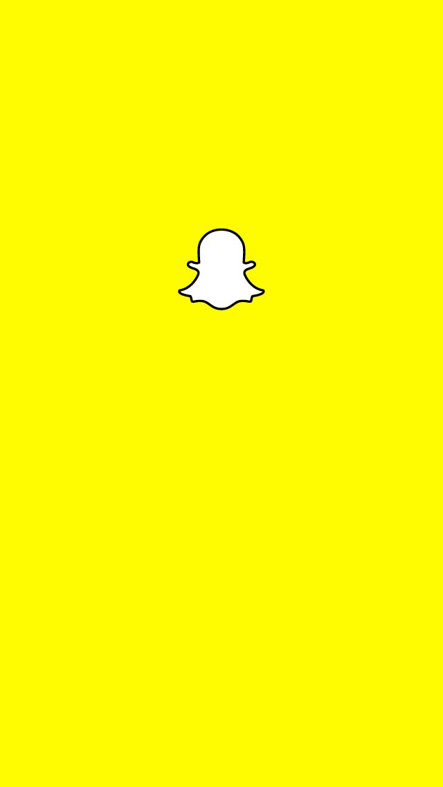 a yellow background with a white snap icon