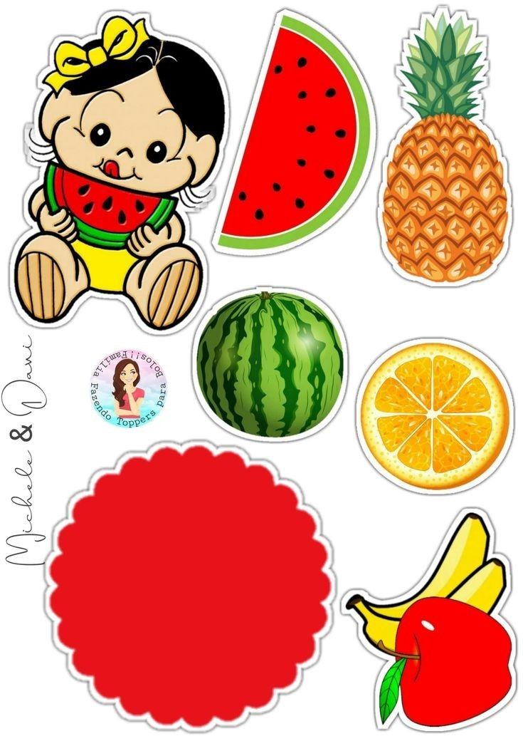 various fruits and vegetables are arranged in the shape of stickers on a white background