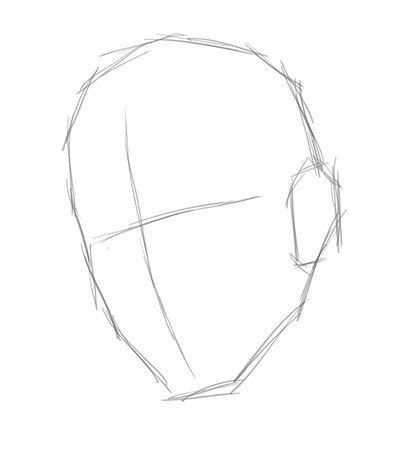 a drawing of a man's head