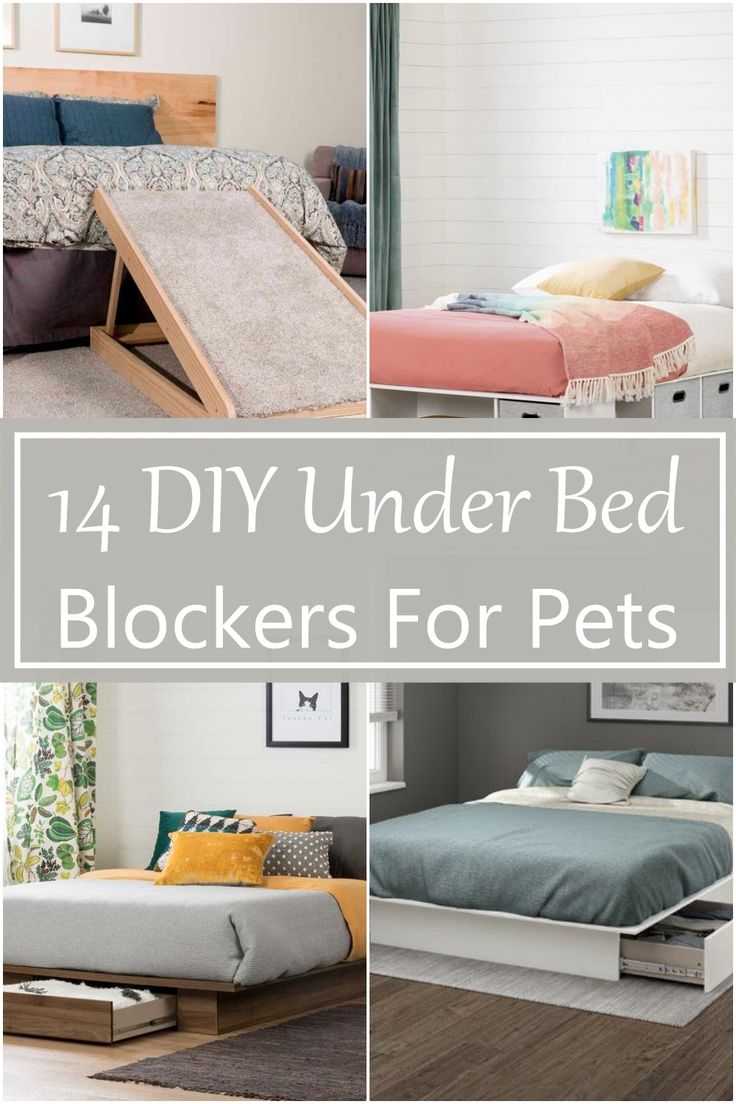 14 DIY Under Bed Blockers For Pets - DIY Crafts Dog Proof Bedroom, Under Bed Dog Bed, Diy Bed Extension For Dog, Diy Under Bed Blocker, Under Bed Blocker, Under Couch Blocker, Pete The Cat Costume Diy, Pete The Cat Costume, Cat Costume Diy