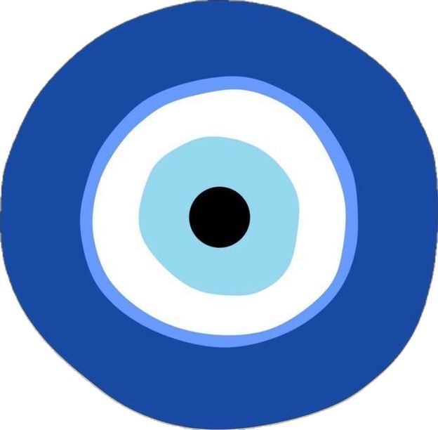 an eyeball is shown in blue and white