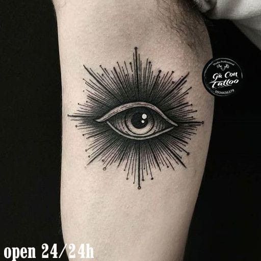 an all seeing eye tattoo on the arm