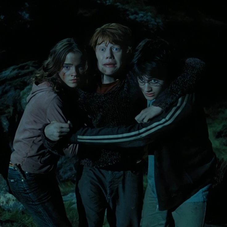 the cast of harry potter is hugging each other